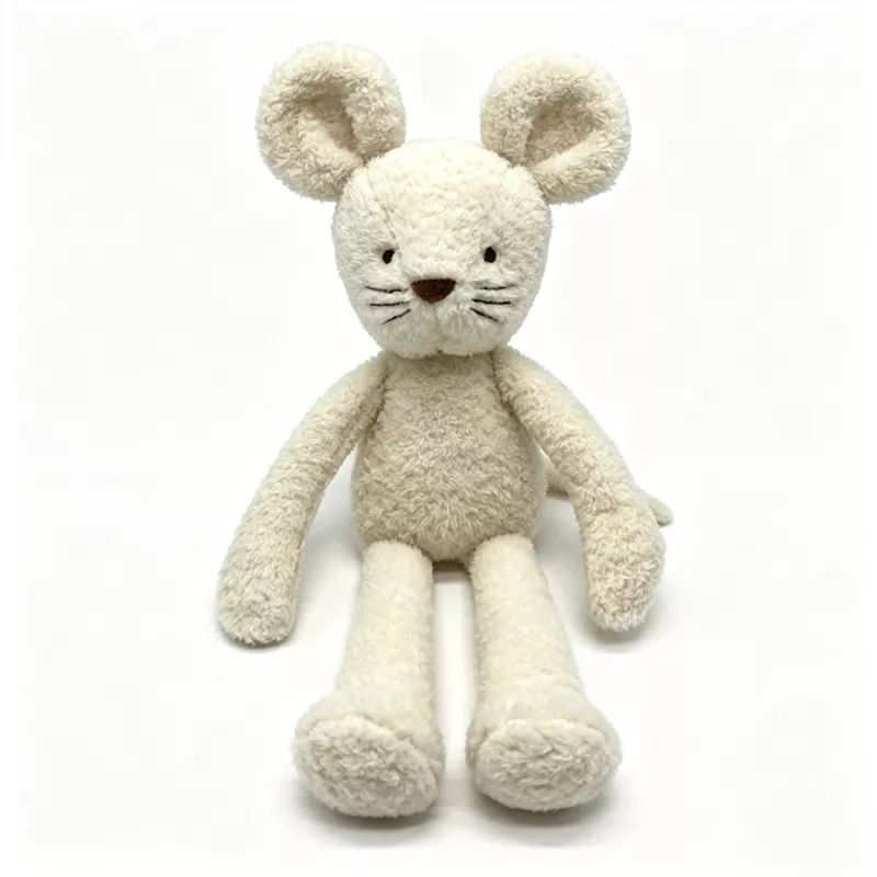 Bréagán Plush Rat Bán Creamy Fada Legged